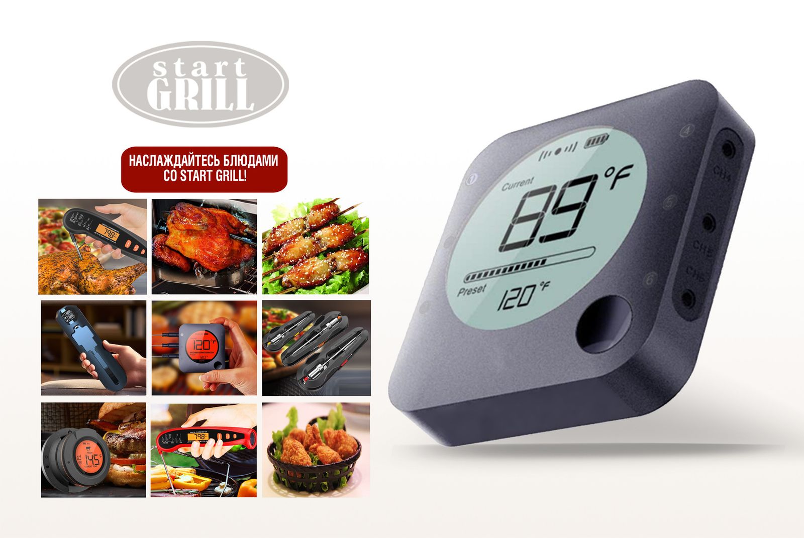 Цифровой термометр Model 3, беспроводной, BT, черный фото №13