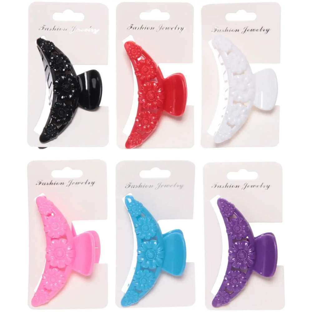 Заколка-краб для волос на блистере «Diana Collection - Sara», микс 6 цветов, 7.5см