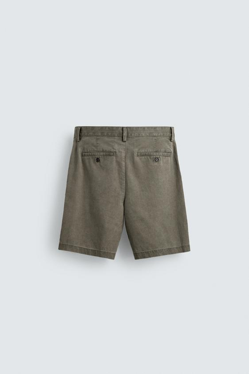ZARA ШОРТЫ REGULAR FIT СО СКЛАДКАМИ, ЗЕЛЕНЫЙ
