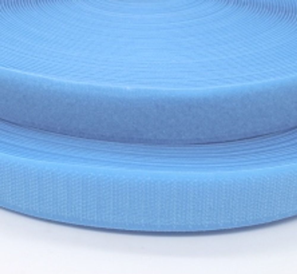 Велкро/липучка комплект, ш. 2,5 см, голубой