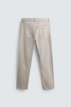 ZARA УКОРОЧЕННЫЕ ДЖИНСЫ SLIM FIT, ЭКРЮ