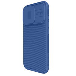 Чехол синего цвета с сдвижной шторкой для камеры от Nillkin для iPhone 16 Pro, серия CamShield Pro Case