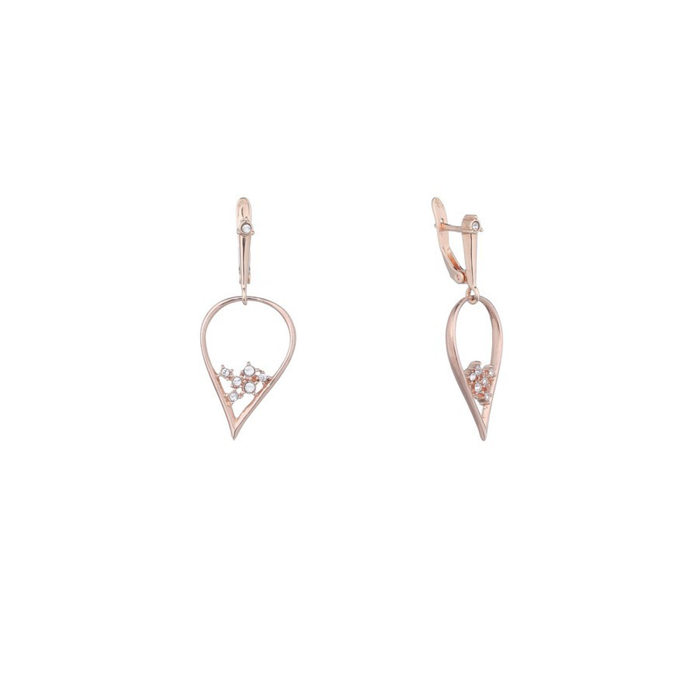 "Базирона" серьги в золотом покрытии из коллекции "Constanta" от Jenavi с английским замком