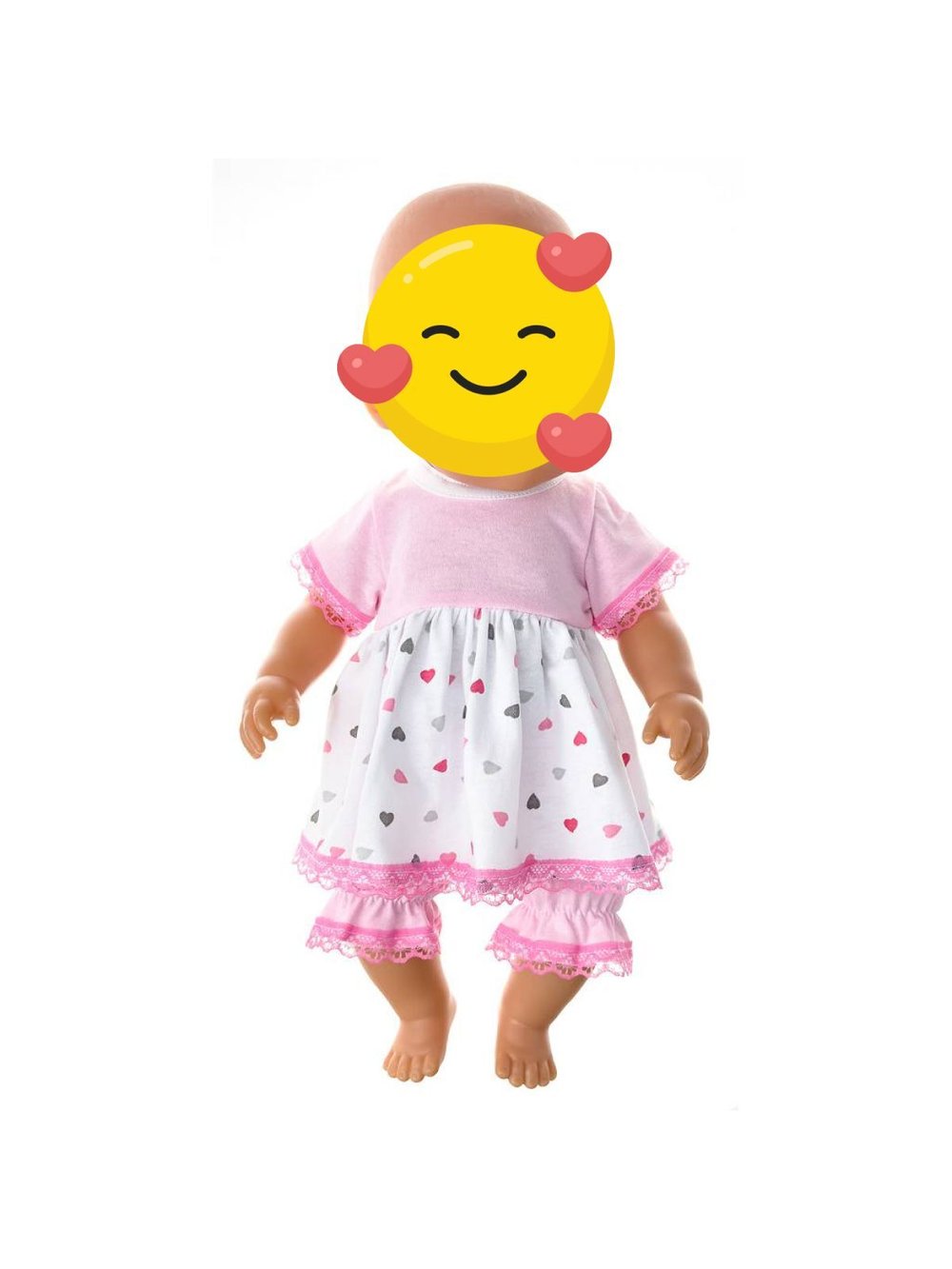 Туника сердечки и панталоны для кукол ростом 43 см (990)