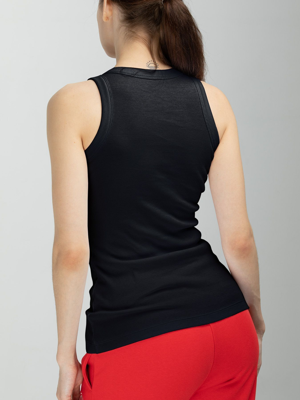 Женская базовая майка с американской проймой (Размер: L) (Цвет: белый)