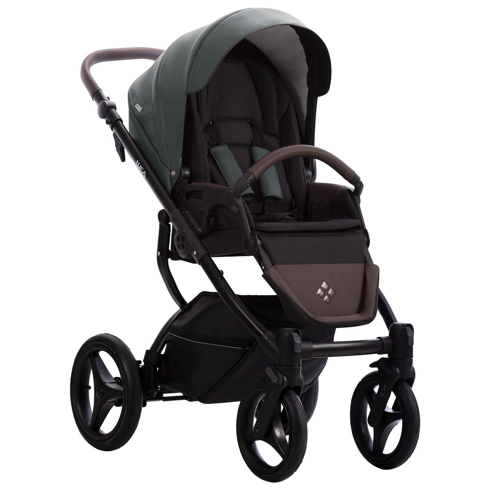 Детская коляска Bebetto Luca Pro 2 в 1 35 зеленая кожа