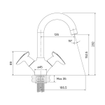 Смеситель для раковины  1/2 кер  IDDIS COPSB00i01 "Copter" высокий пов излив ХРОМ