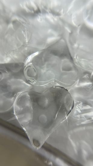 Кабошон стекло прозрачные для выкраски геля Сердце Асимметрия 10шт/уп