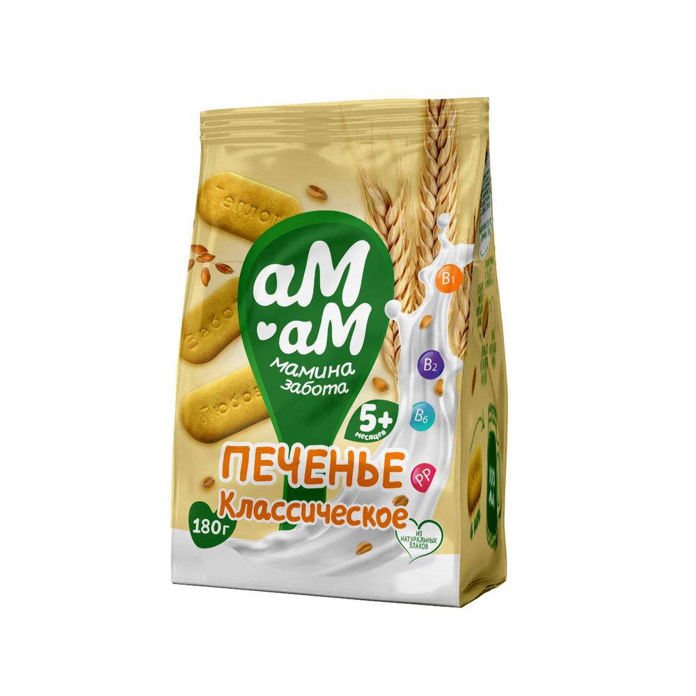 АМ-АМ Печенье классическое растворимое с витаминами и минералами с 5 мес, 180г