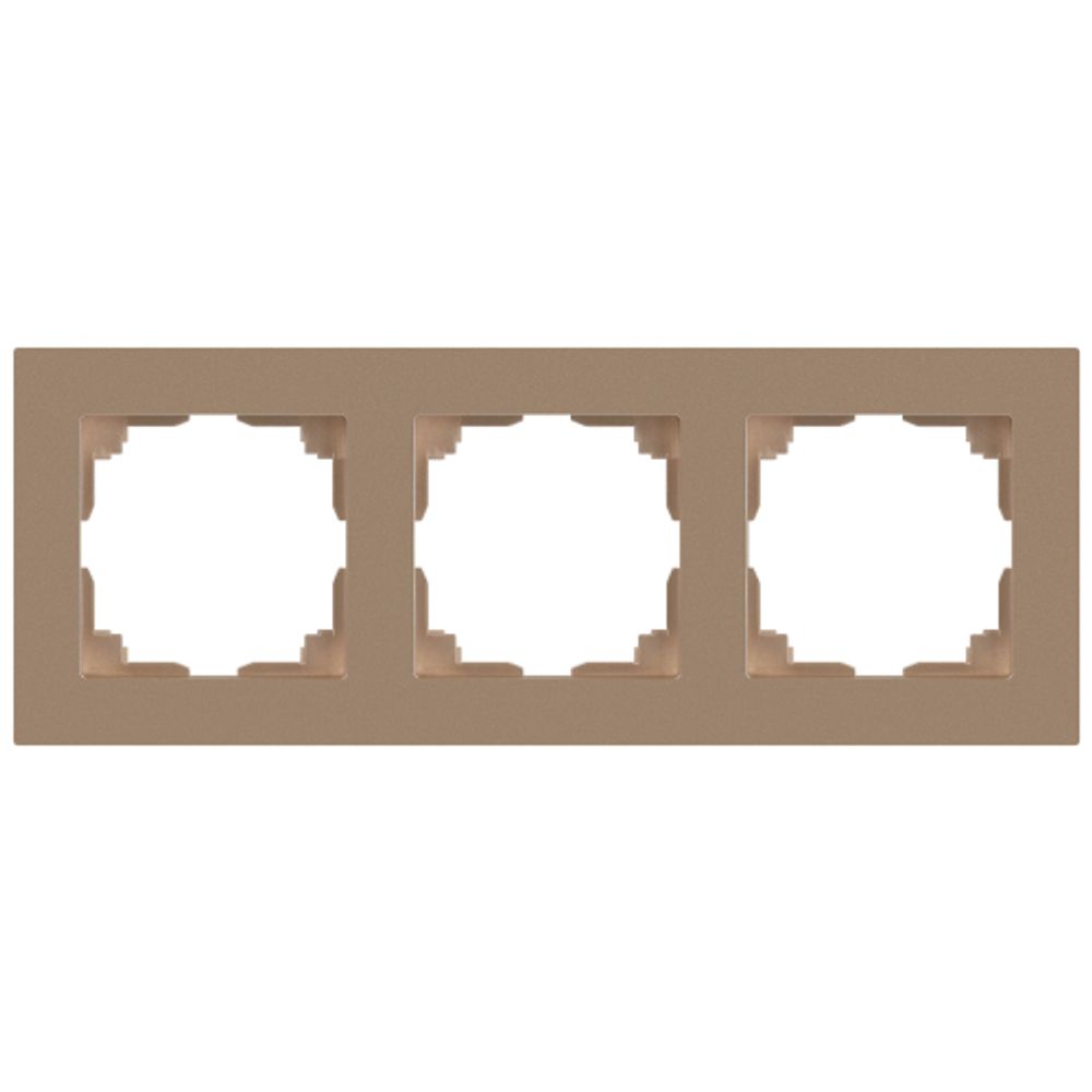 Рамка для розеток и выключателей Intro Accent 6-503-04 на 3 поста, СУ, шампань