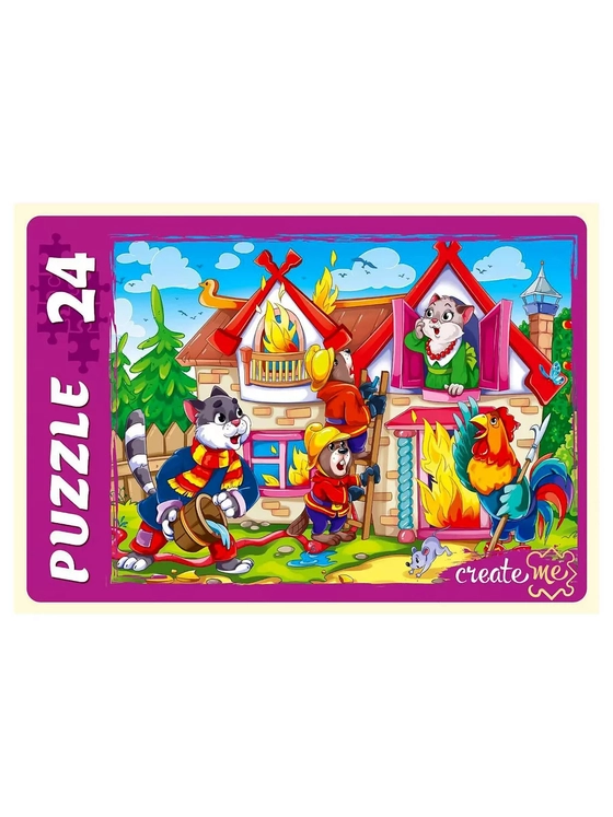 Пазл для детей 2 3 4 лет Кошкин дом 24 элементов