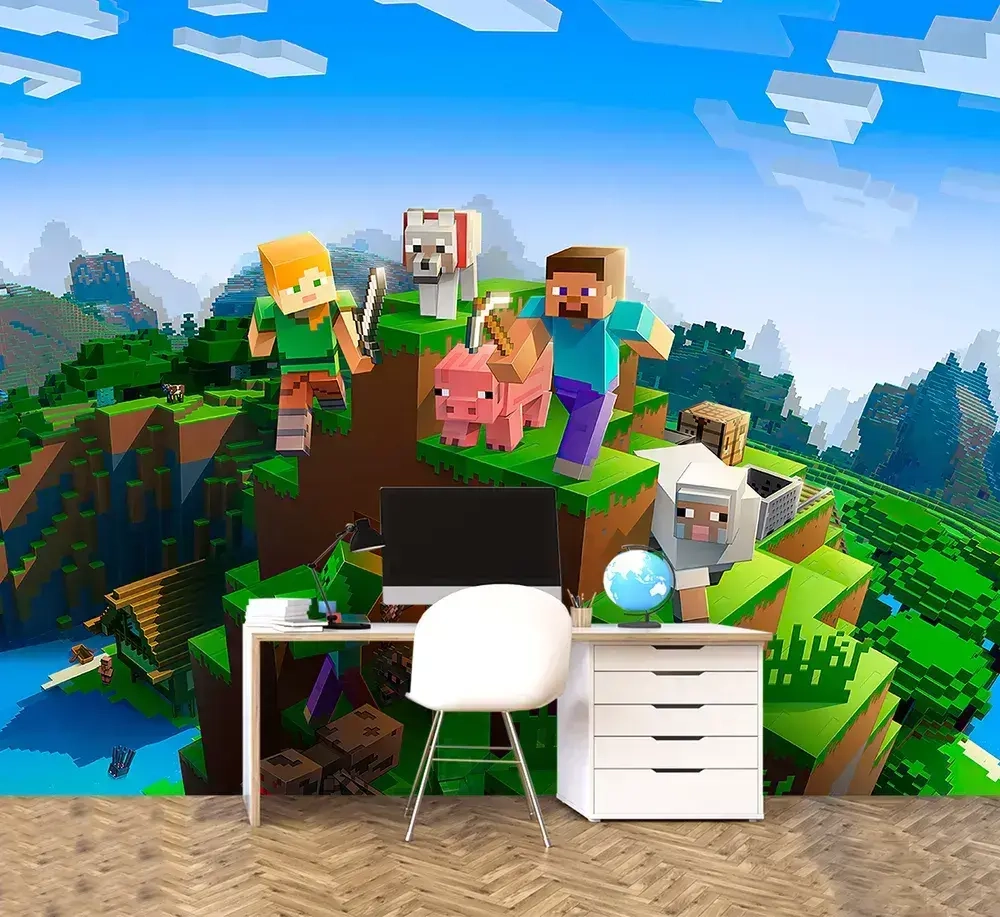 Фотообои детские флизелиновые майнкрафт 300x270