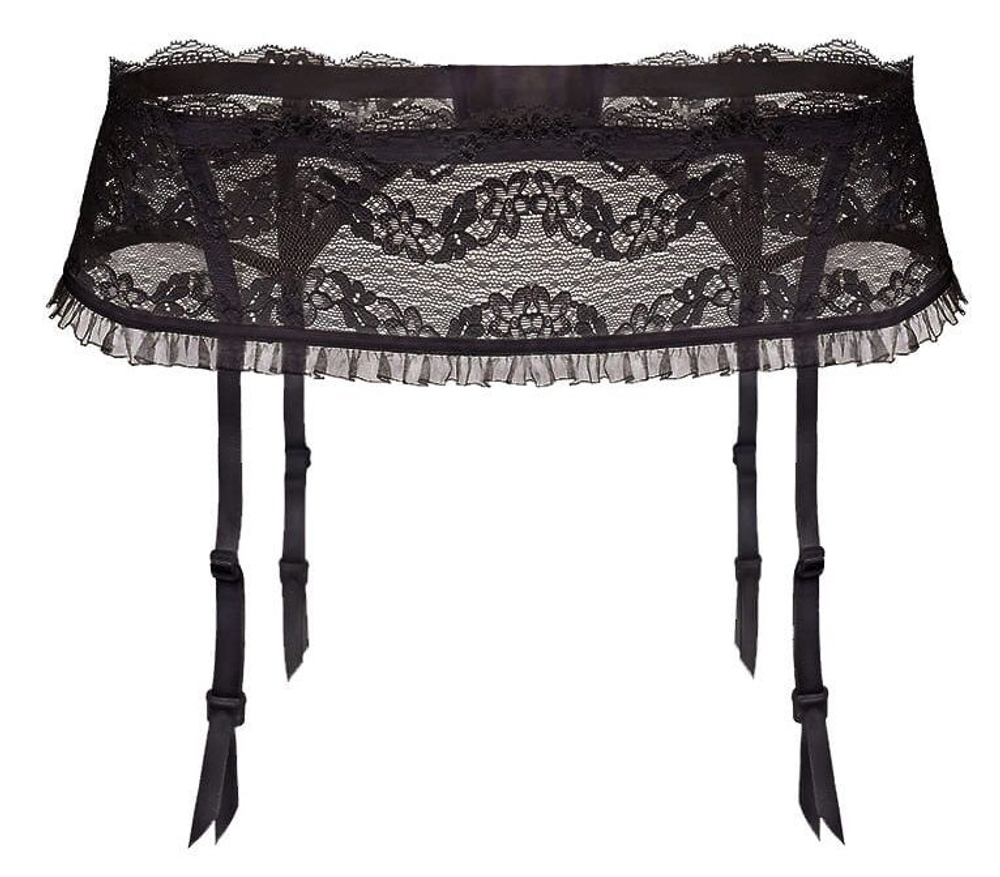 Широкий кружевной пояс для чулок Lilly (Размер: S) (Цвет: белый)