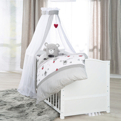 Детская кровать-трансформер Roba Lukas 70х140 c матрасом и комплектом 4-пр белый