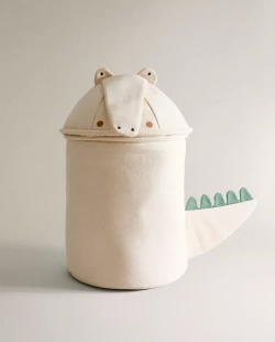 ZARA HOME ХЛОПКОВАЯ КОРЗИНА ДЛЯ ХРАНЕНИЯ ДЕТСКИХ ИГРУШЕК, СВЕТЛО-БЕЖЕВЫЙ