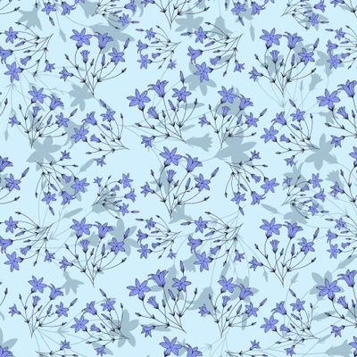 seamless pattern of flowers bells