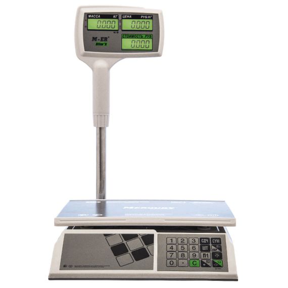 Торговые настольные весы M-ER 326 ACPX "Slim'X" LCD Белые