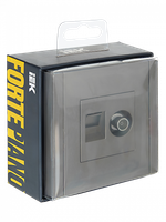 FORTE&PIANO Розетка двойная TV+RJ45 кат.5E FP536 сталь IEK