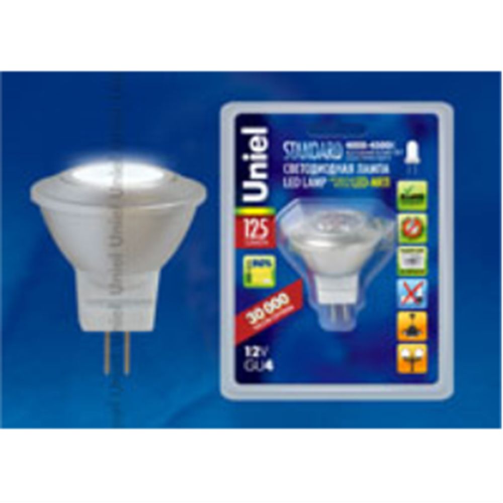 LED-MR11-1*2W/DW/GU4 130lm Лампа светодиодная. Упаковка блистер