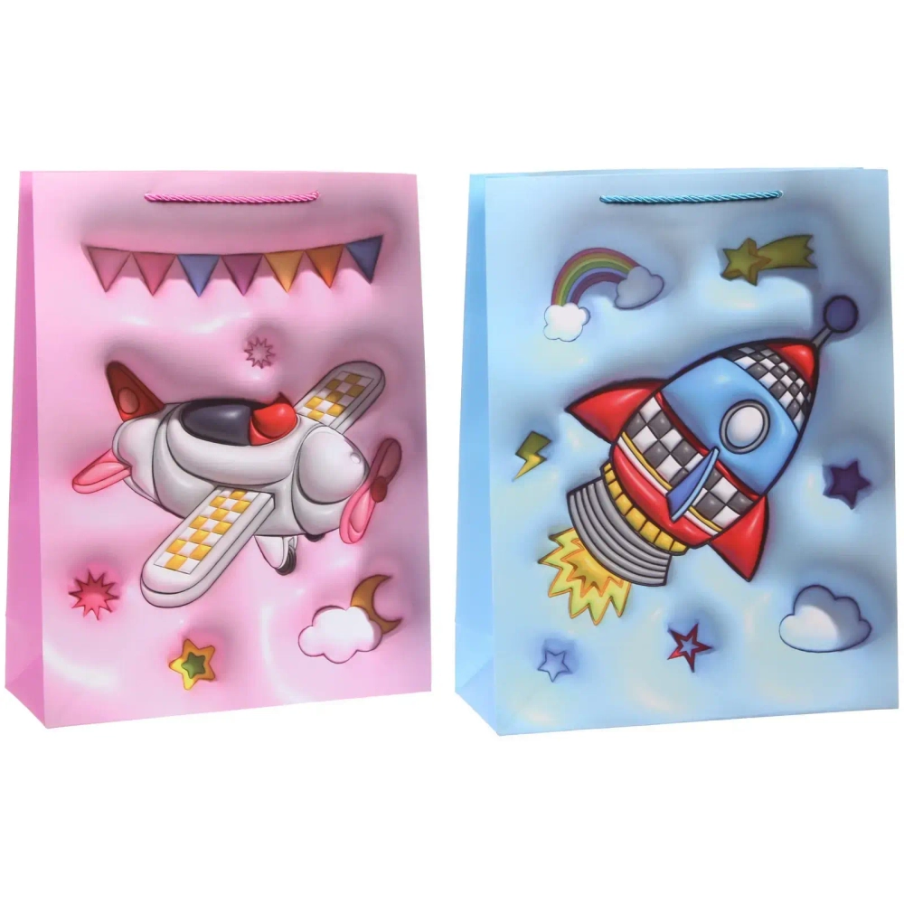 Пакет подарочный «Самолет» 31*40*12 см, микс