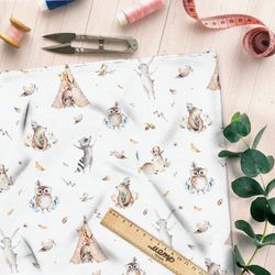 Ткань поплин вигвамы и еноты