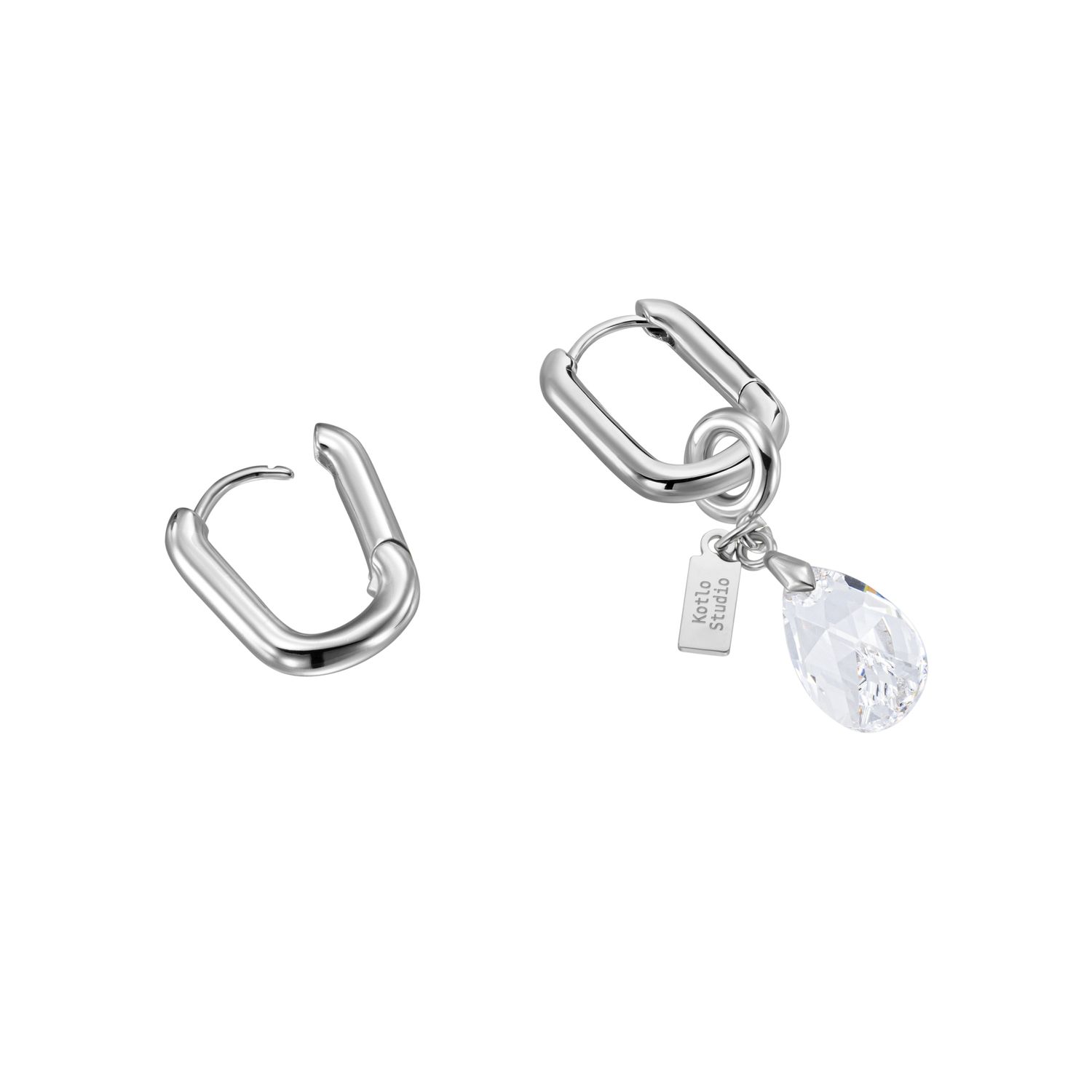 Серьги Drop Silver-Clear Earrings