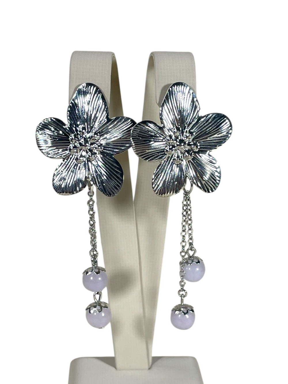 Серьги Сакура с аквамарином