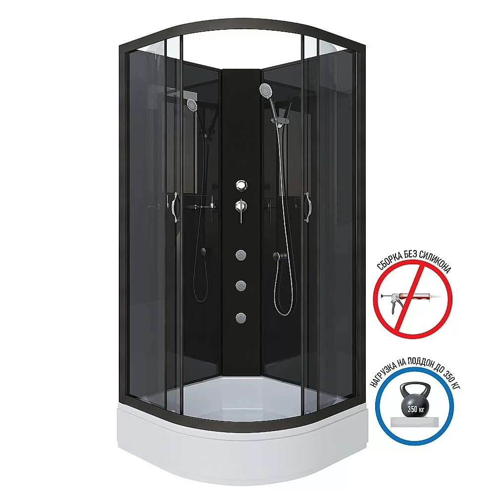 Душевая кабина Niagara Classic NG-6501-14BKG 90x90 с гидромассажем