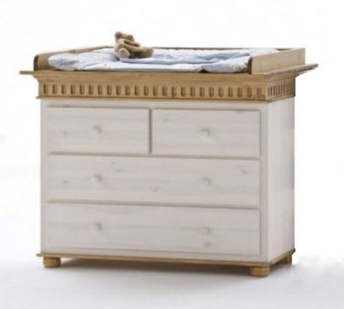 Комод для пеленания Хельсинки Бейби (белый воск/антик), 106,6x95x50 см
