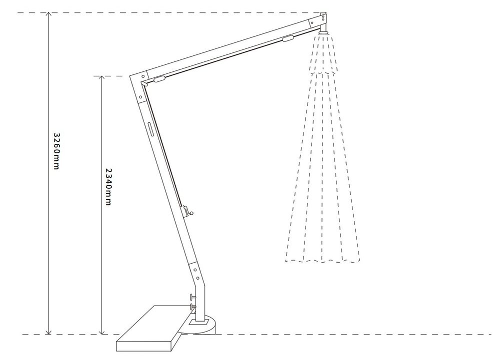 "Корсика" зонт уличный 3х3м на боковой алюминиевой опоре, цвет под дерево