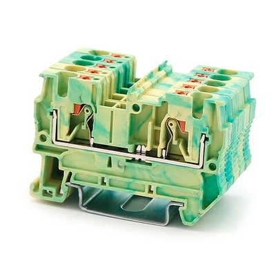 Клемма заземления, зажим push-in, 2 точки подключения, 4 кв.мм