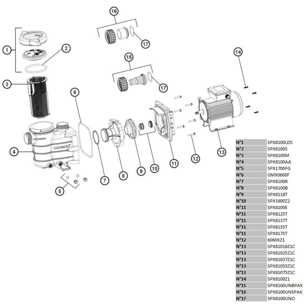 Фильтрационная установка Hayward PWL D611 81073E2 IE2 (14m3/h, верх)