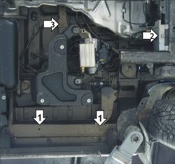 Усиленная защита Motodor предпусковой подогреватель. 2 мм, сталь. для Volkswagen Multivan T6 2015-2020,Volkswagen Transporter/Caravelle T6 2015-2020 арт.02743