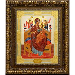 Всецарица. Икона Божьей Матери в серебряной раме. 23 х 28 см