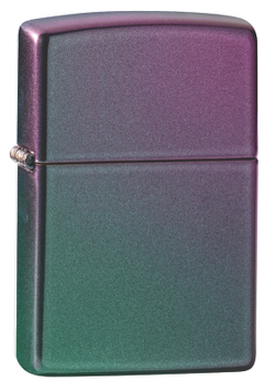 Фото бензиновая зажигалка  фиолетовая с зелёным Iridescent ZIPPO 49146 в коробке