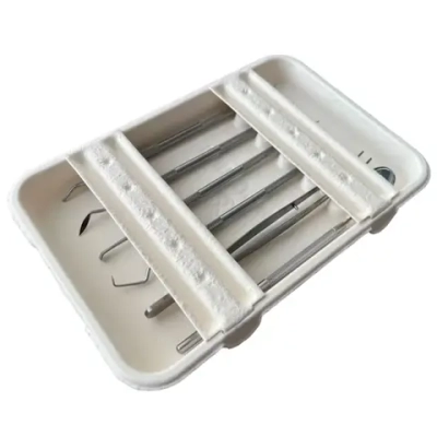 Лоток ЛК01 одноразовый бумажный (206х139х21мм) с крепежными лентами в комплекте ГРИН Гигиена 100 шт