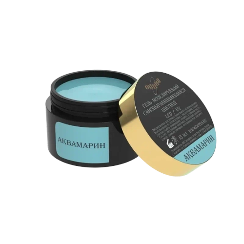 Гель моделирующий самовыравнивающийся цветной Аквамарин 15мл