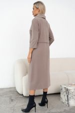 Платье трикотажное с разрезом (бежевый) Р11-2008/5 Nikol