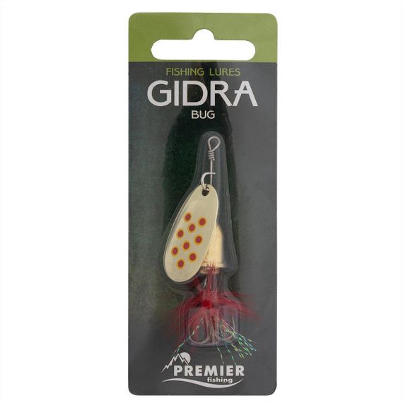 Блесна вращ. Gidra Bug №4, 12гр GO с мухой Premier (PR-SPRH12B-4GO)