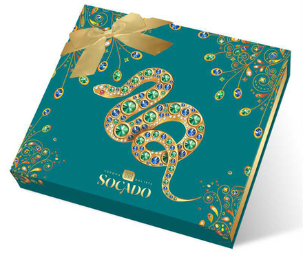 Ассорти конфет Сокадо Изумрудная Змея с пралине сливочной начинкой и злаками / Socado Snake Assorted 250г