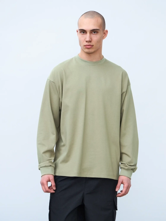 Лонгслив оверсайз (болотный) 230 г