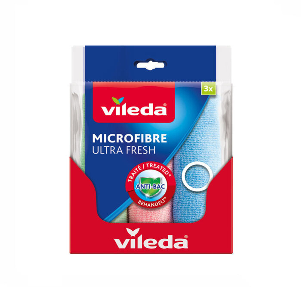 Салфетка Vileda микрофибра Ультра Фреш 3 штуки.