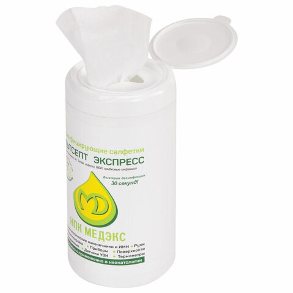 Дезинфицирующие салфетки влажные 80 шт., АЛЬТСЕПТ ЭКСПРЕСС, для обработки рук и поверхностей