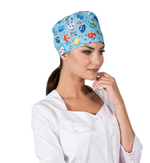 Колпак медицинский К-117 ТС Принт голубой