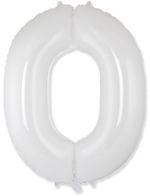 FM Шар 40'' / 102 см "Цифра 0" Белый (БГ-60)