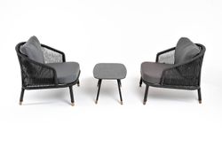 "Верона" лаунж-зона 5-местная плетеная из роупа (веревки), каркас алюминиевый темно-серый, роуп темно-серый