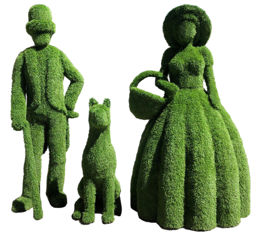 Топиари Джентельмен с дамой и дог Т.01-024