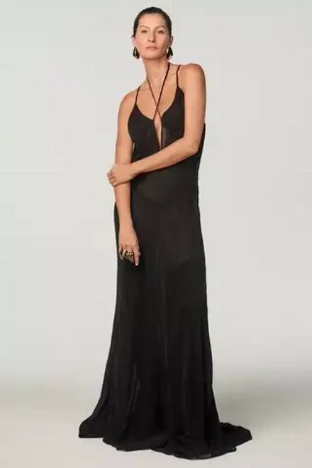 ZARA X STEFANO PILATI ДЛИННОЕ ПЛАТЬЕ , ЧЕРНЫЙ