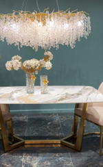 Стол обеденный Ist Casa Ланс Мат, 140х80х75 см, белая керамика, матовое золото