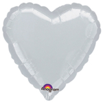 Шар фольгированный Сердце 43 см (Серебряный)